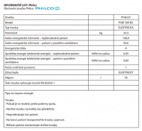 Trouba Philco POB 789 BX informační list